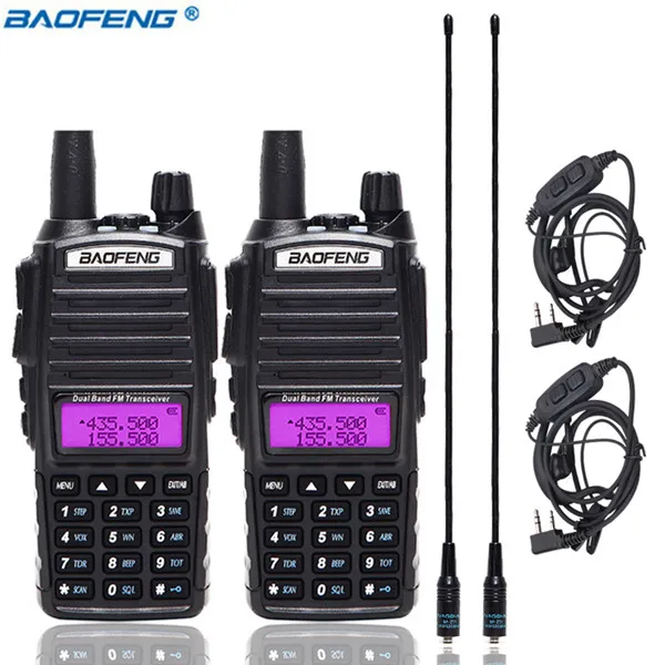 as pic 2 2 шт. BAOFENG UV-82 5 Вт рация Двухдиапазонная 136-174 МГц и 400-520 МГц двойной PTT любительский портативный радио+ 2 шт. NA-771 антенна - Цвет: as pic 2