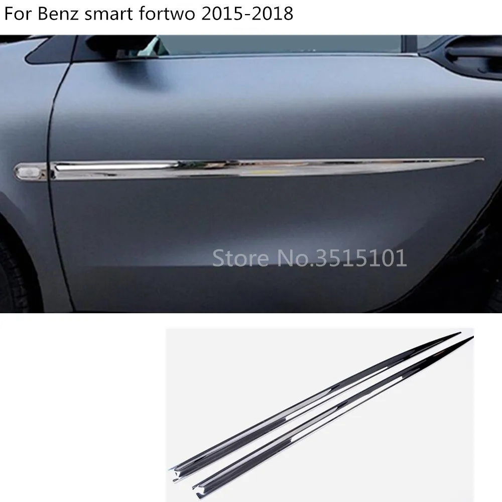 

Автомобильный детектор из нержавеющей стали отделка кузова, молдинг на боковые двери, 2 шт., для Benz smart fortwo 2015, 2016, 2017, 2018