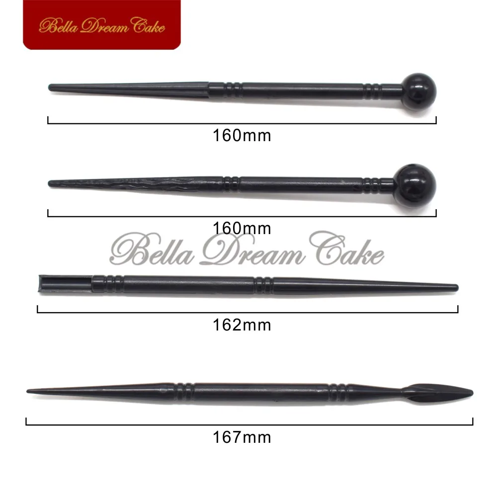 4 шт./компл. цветочное украшение резные ручки текстура лепестков Пластиковые