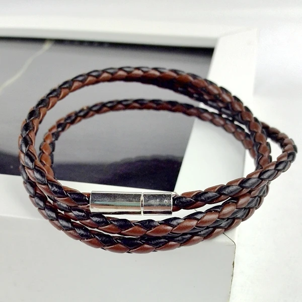 Новинка 2017 года стильное платье Последние Популярные 3 Lap Винтаж кожаный браслет