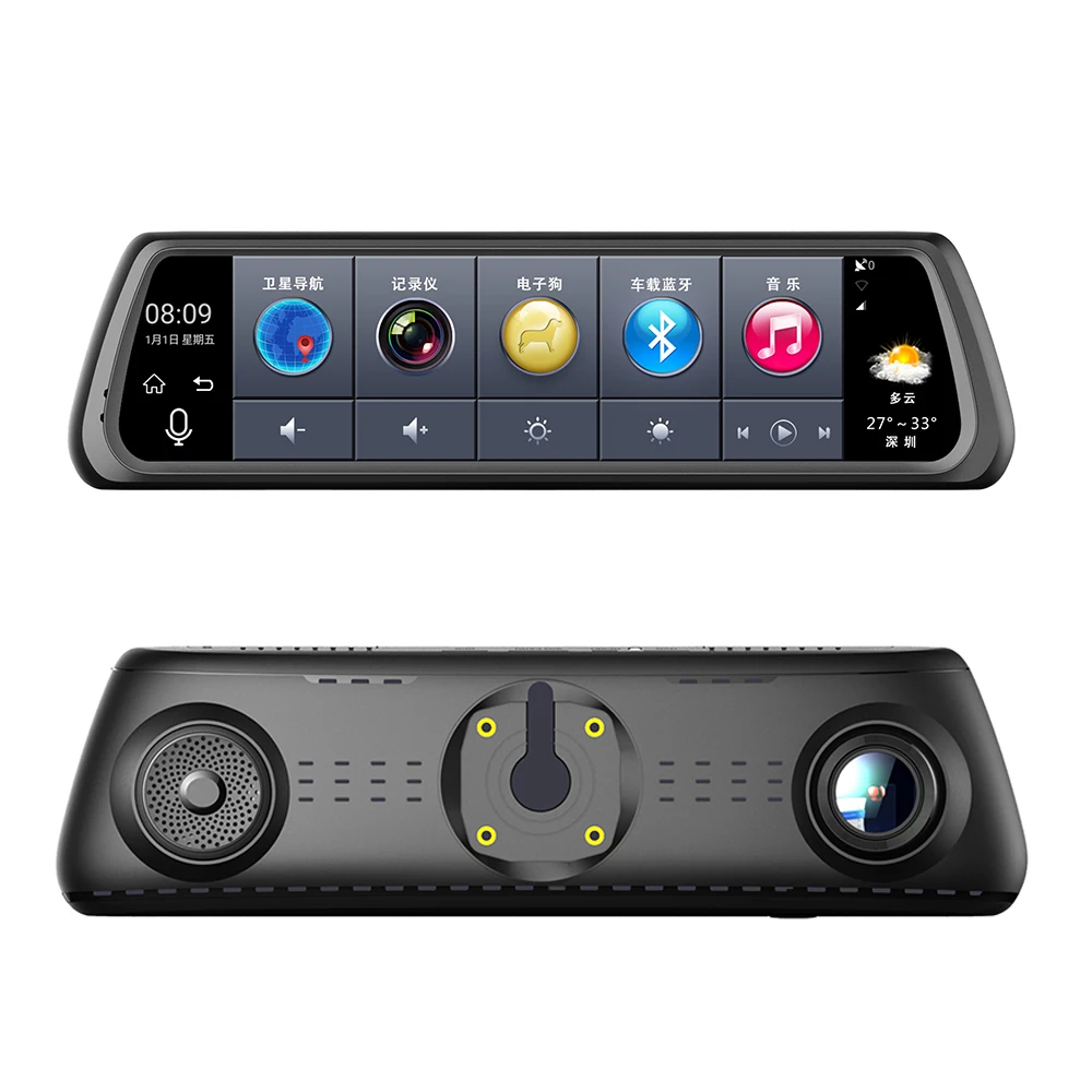 10 &quotFull Touch IPS Автомобильный видеорегистратор камера зеркало заднего вида GPS