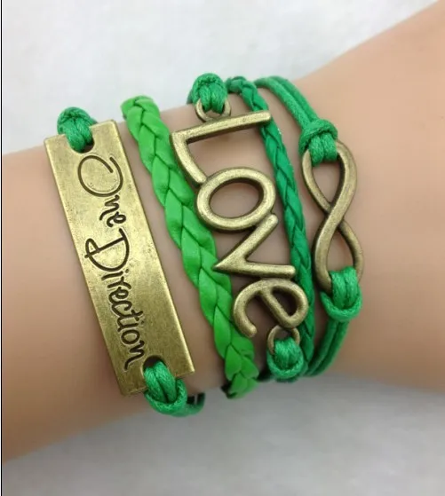 3pcs infinity handmade bracelet metal charm leather fashionable jewerlly and Bangles 3218 | Украшения и аксессуары