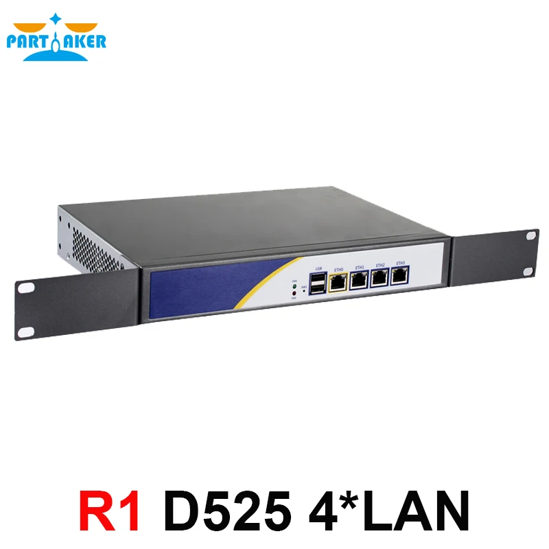 Partaker R1 Firewall VPN Network Security Appliance Intel D525 Dual Core  4 Intel Gigabit LAN Router PC 2GB Ram 32GB SSD