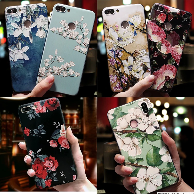 Чехол для телефона с 3D принтом тиснение цветок для iPhone 6 6S 7 8 Plus X 5 5S 10 XR XS Max Мягкий ТПУ чехол для Xiaomi Mi A2 Lite A1 5X 6X