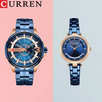 curren couple watch men fashion quartz womens watches simple casual stainless steel bracelet wristwatch clock male ladies gift