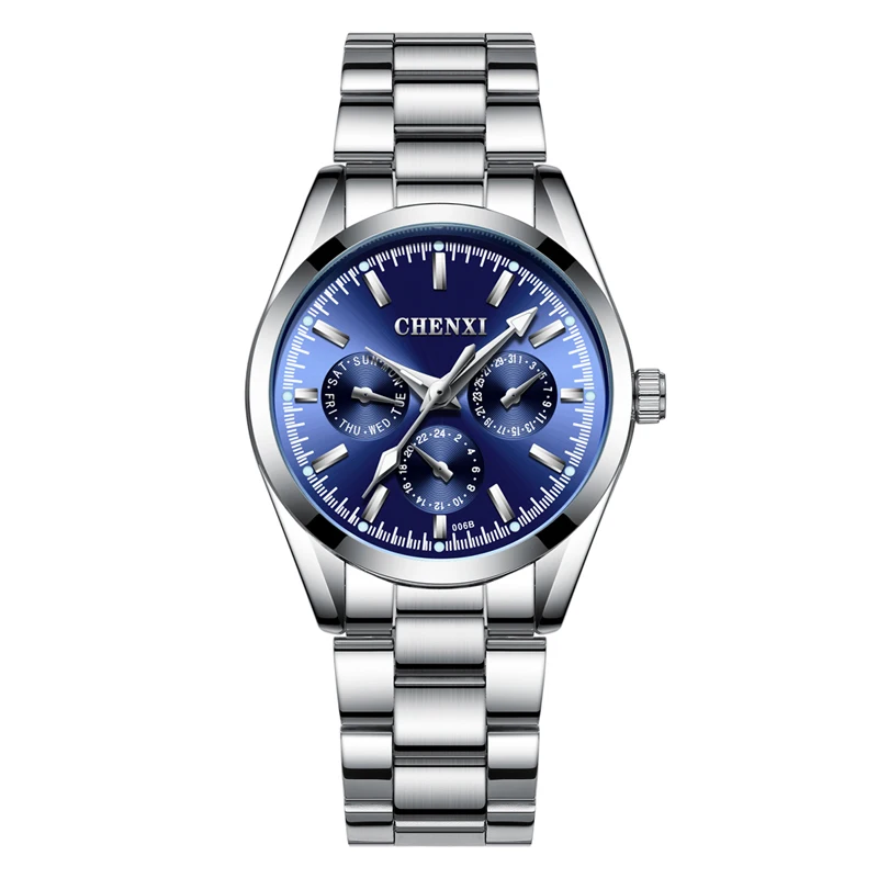 Blue Watch CHENXI серебряные часы женские часы модный женский браслет кварцевые наручные часы женские часы Relogio Feminino Montre Femme - Цвет: Blue Watch