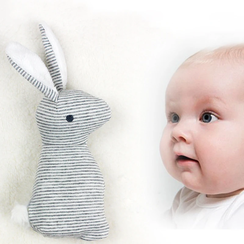 20*8CM Baby Toys 0-1 Year Rattles Mobiles Cute Rabbit hand grab stick BB stick ring baby plush toys P10