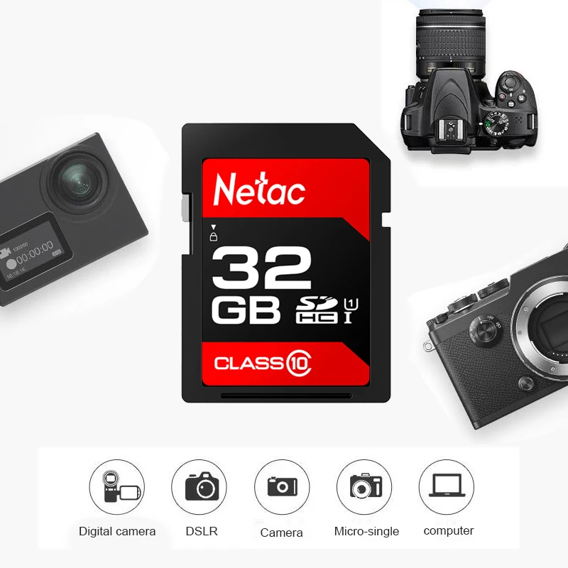 Netac флешка карта памяти SD Tarjeta sd 32 Гб класс 10 Full HD 4K DJ музыкальная плата видео