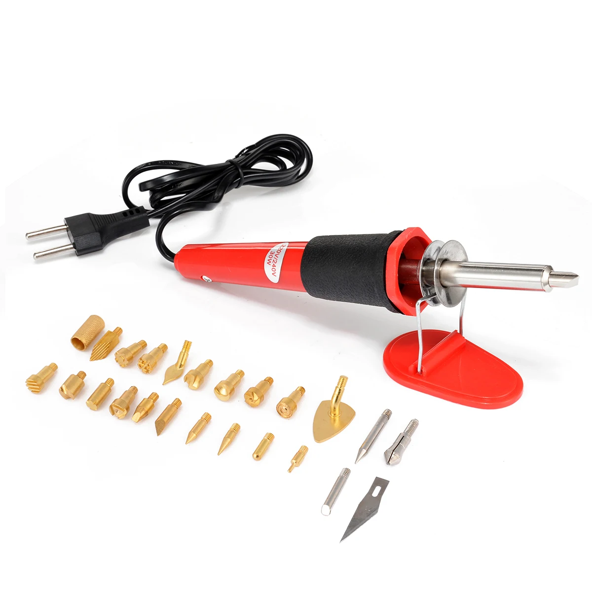 

Mayitr 220-240V 30W Electric Soldering Iron Wood Burning Pen Tip Kit Set Embossing Engraving Craft Tool for Woodworking