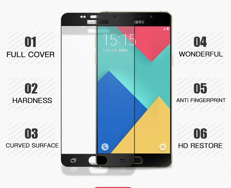 3D закаленное стекло для samsung Galaxy J3 J5 J7 C5 C7 C9 полное покрытие Защитная пленка для экрана для samsung C5 Pro C7 C9 стекло