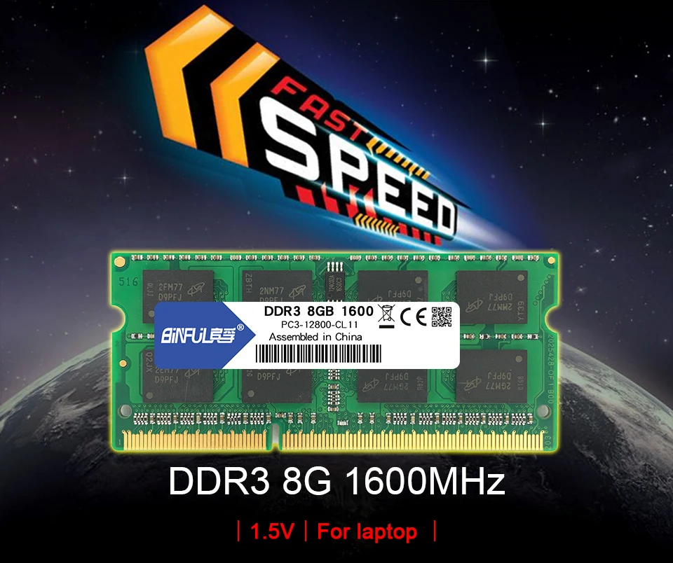 Binful бренд DDR3 PC3-12800s 8 Гб 1600 МГц для ноутбука оперативная память 204pin ноутбук 1,5 В напряжение пожизненная Гарантия