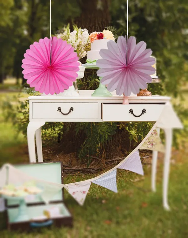 30 см 6 шт розовые и фуксия бумажные веерные Декоративные цветы для дней рождения