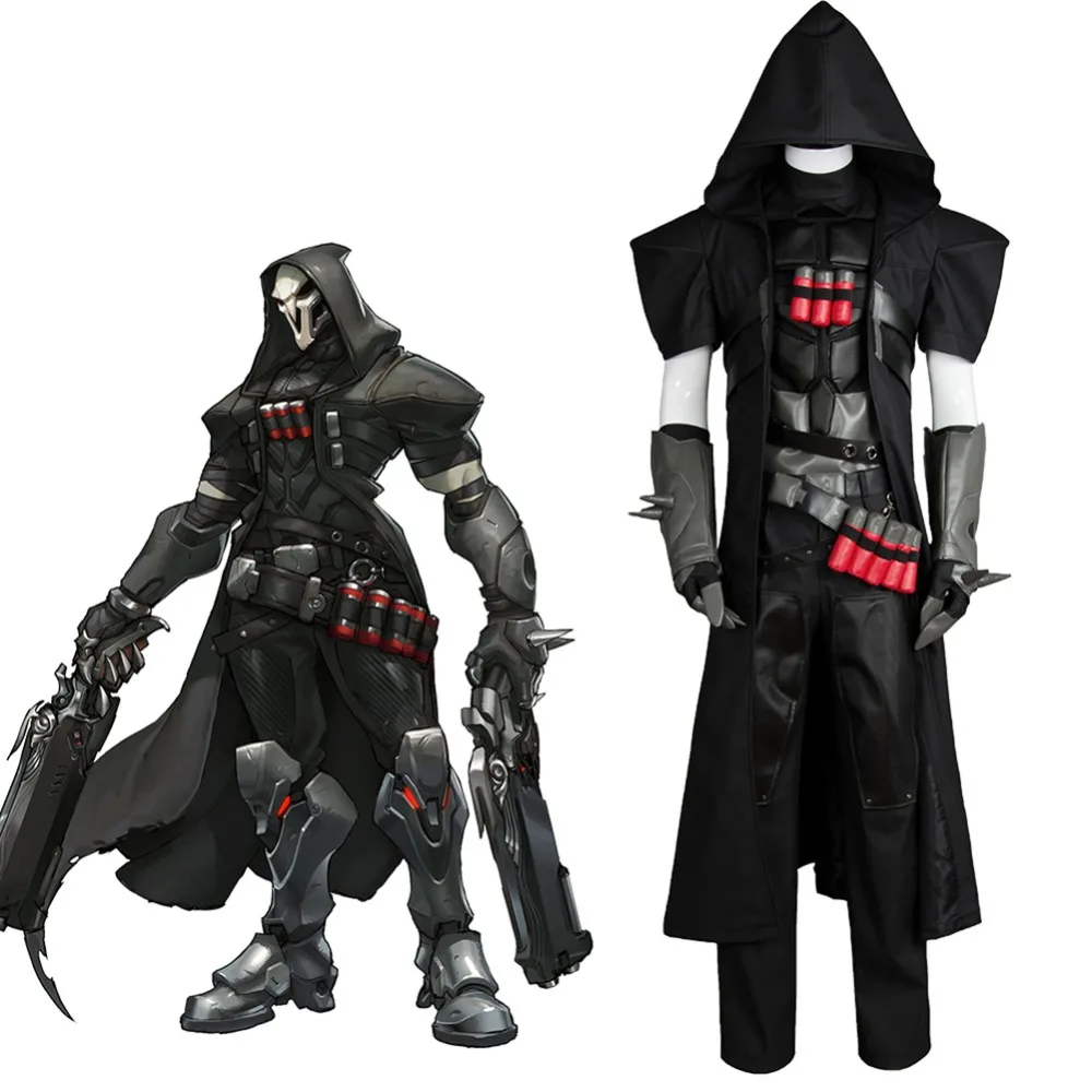 Горячая игра OW Косплей Черный Габриэль Reyes Reaper Костюм Хэллоуин костюмы для