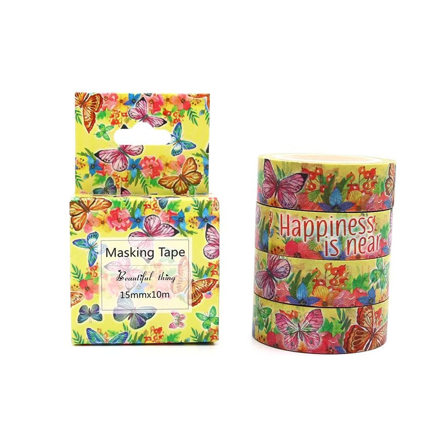 Упаковочная коробка Kawaii Butterfly Washi лента отличного качества красочная бумажная