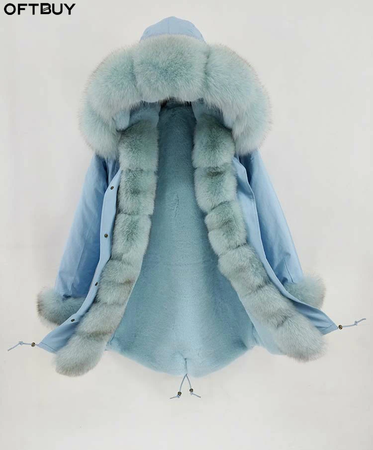 Winter Jacket Women Brand Real Fur Coat Long Parka Natural Fox Collar Hood Outerwear Luxury Thick Warm Streetwear New | Женская одежда