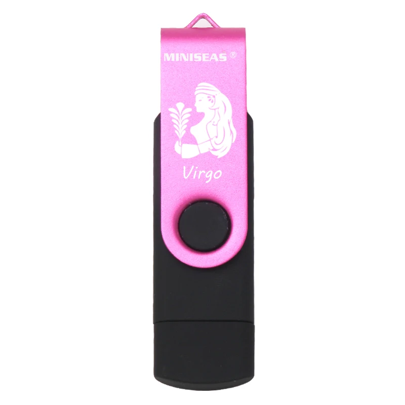 USB флеш-накопитель Miniseas 12 созвездий OTG 128gb 64gb cle usb флеш-накопитель 32gb Pendrive 16gb 8gb 4 gb USB 2,0 memory stick - Цвет: Virgo