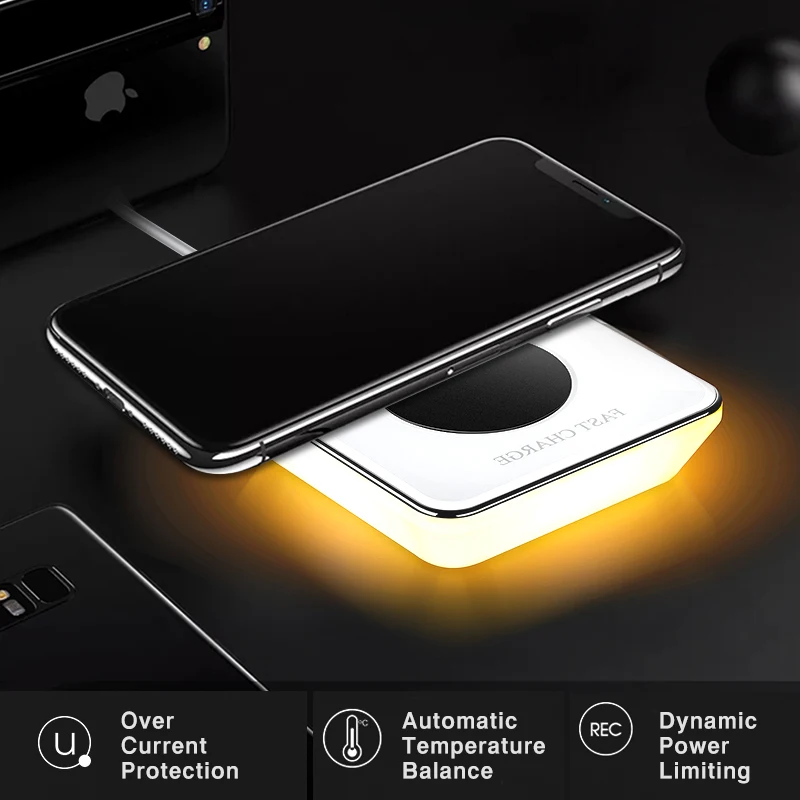 Беспроводная зарядка светодио дный светодиодный ночник Ibration Sence Light настольная
