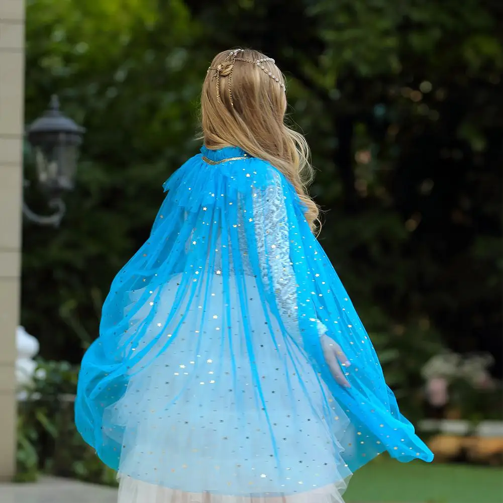 Kidlove/детский сетчатый плащ с блестками для девочек; милый Блестящий праздничный костюм принцессы; вечерние накидки