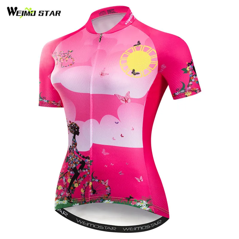 

Летняя велосипедная Джерси Weimostar с коротким рукавом для команды, Женская велосипедная Джерси, рубашка для езды на велосипеде, быстросохнуща...