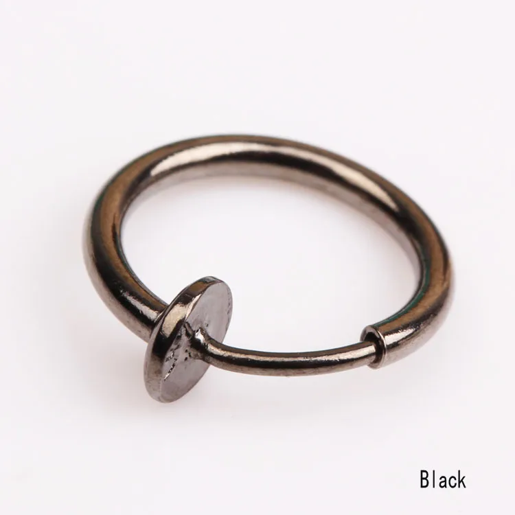 Серьги-кольца в стиле панк для имитации пирсинга носа губ 4 цвета 1 шт. 10 мм |