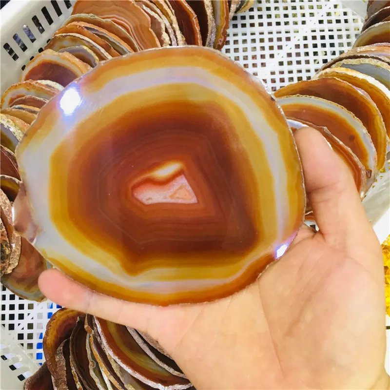 

13-15cm Large natural agate plate decoration coasters decoration 1pc