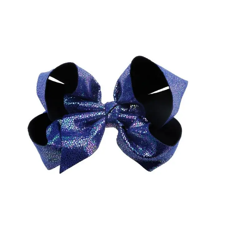 50 шт. Бесплатная доставка DHL большой серебряный голографический бант для волос