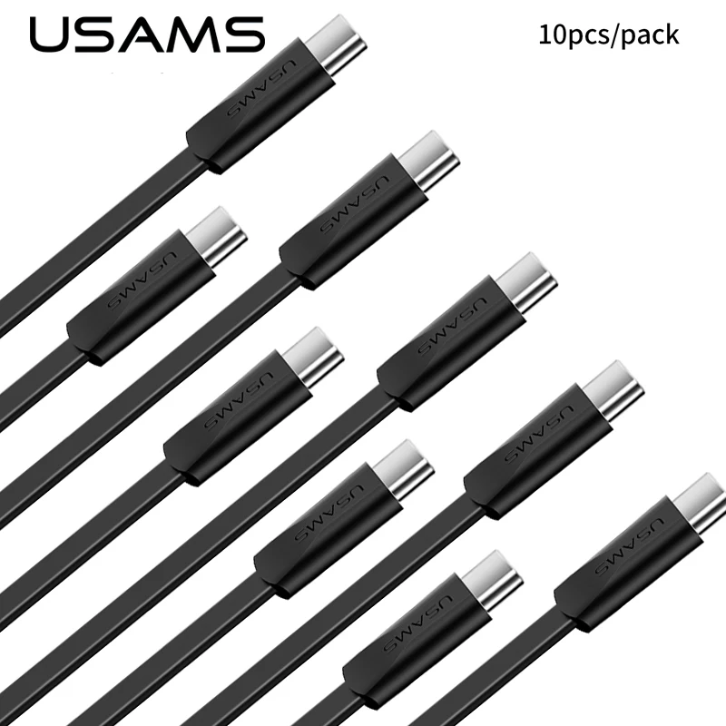 10 шт./партия USAMS type-C кабель телефонный для samsung Xiaomi type C USB Кабели синхронизации
