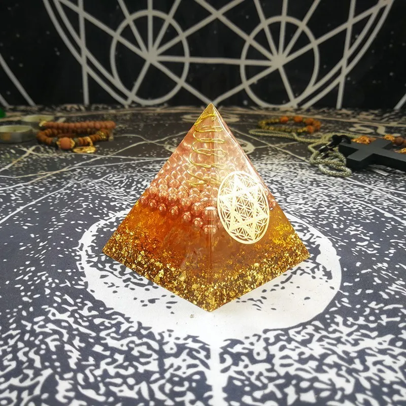 Orgonite Pyramid Furnishing Articles Gabriel Maripura Chakra Increase Willpower Resin Pyramid Smart Jewelry Decoration