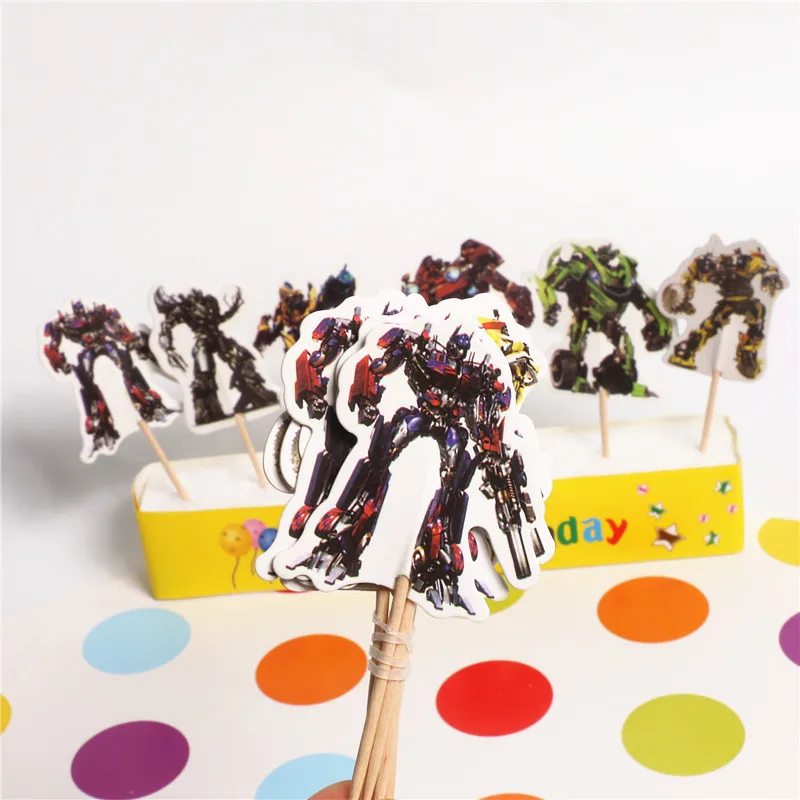 24 шт./компл. Трансформаторы Автомобиля топперы вечерние Для капкейка выбирает