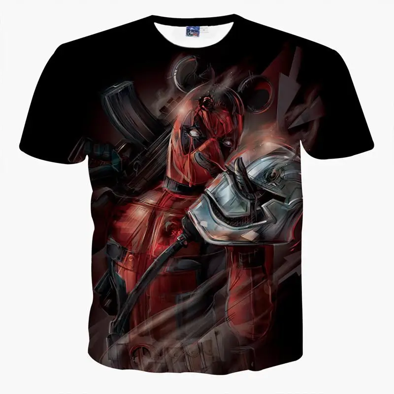2016 новые Дизайн Мода Американский комикс крутой Дэдпул футболки Летние Для