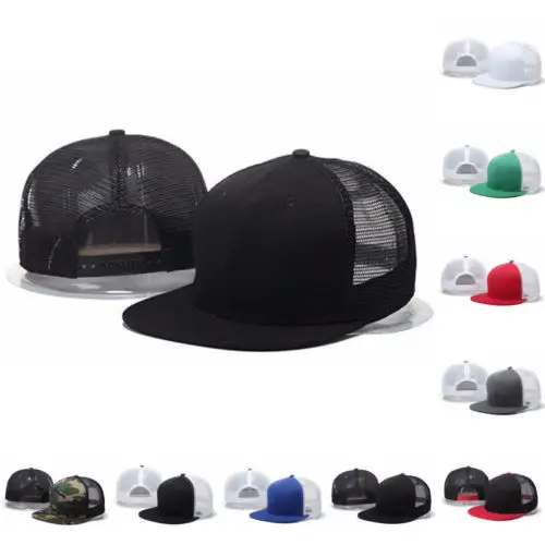 Adjustable Snapback Trucker Baseball Cap Hat Men Unisex Mesh Visor Flat UK | Аксессуары для одежды