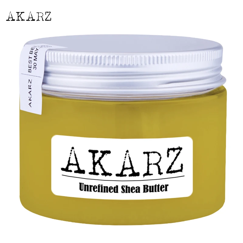 AKARZ brand Unrefined Shea Butter highquality origin West Africa Yellow solid Skin care products Cosmetic raw materials base oil