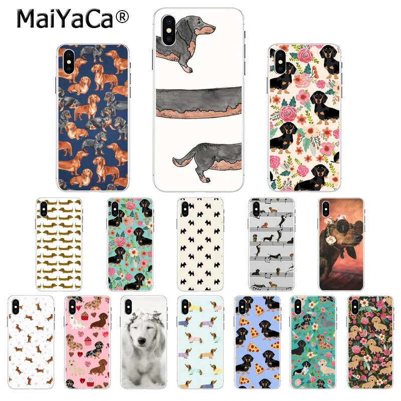 MaiYaCa Такса Doxie Цветок Собака Щенок чехол для телефона Apple iphone 11 pro 8 7 66S Plus X XS MAX 5S SE XR |
