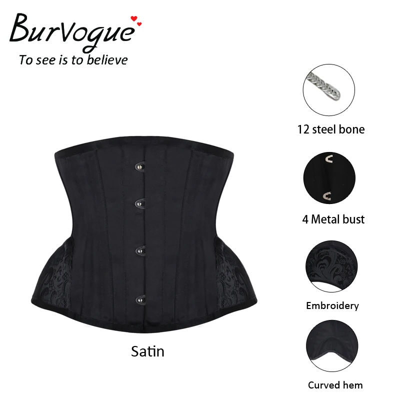 Сексуальный корсет и бюстье со стальными косточками Burvogue, корсет под грудь в стиле стимпанк, корсеты для талии, Бюстье для похудения, корсет с контролем талии