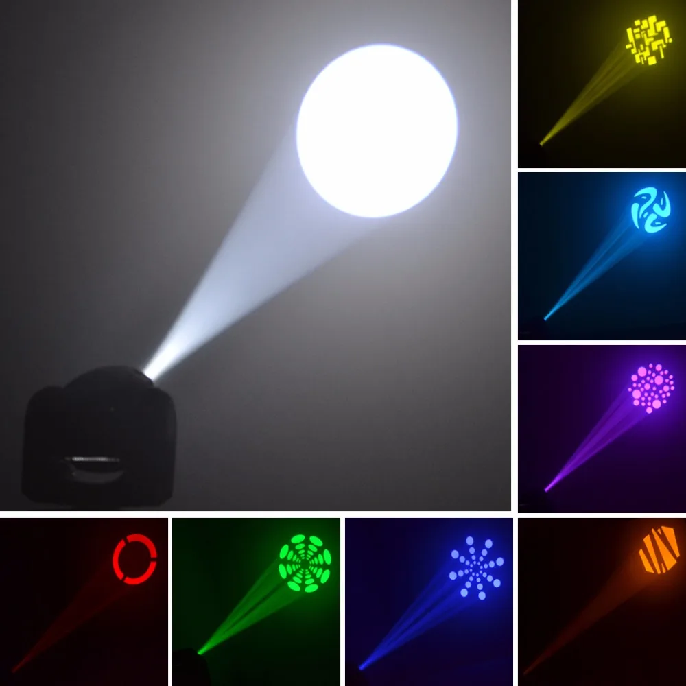 Миниатюрная движущаяся головная лампа AUCD DMX светодиодный узорчатый проектор RGBW