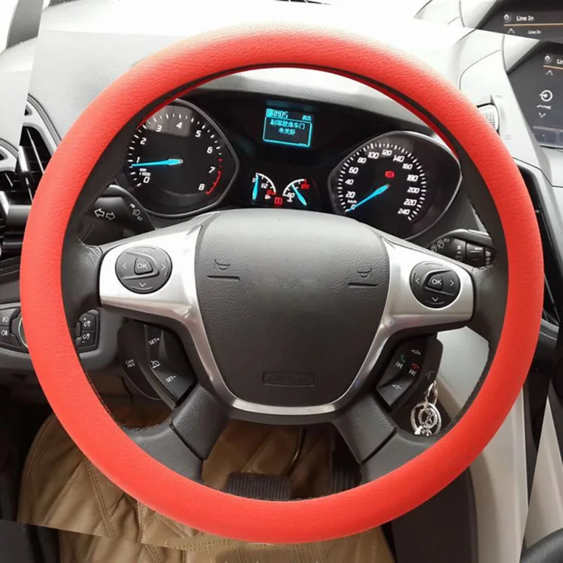 2019 Новый универсальный чехол рулевого колеса автомобиля авто силиконовый на