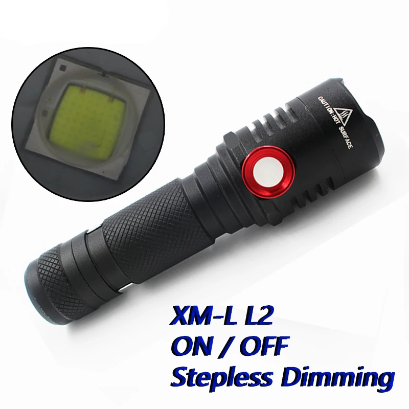 XML-L2 LED L2 Flashlight Zoomable 5000LM Torch Waterproof lanterna tactical Flash Light USB Rechargeable 18650 Battery | Освещение