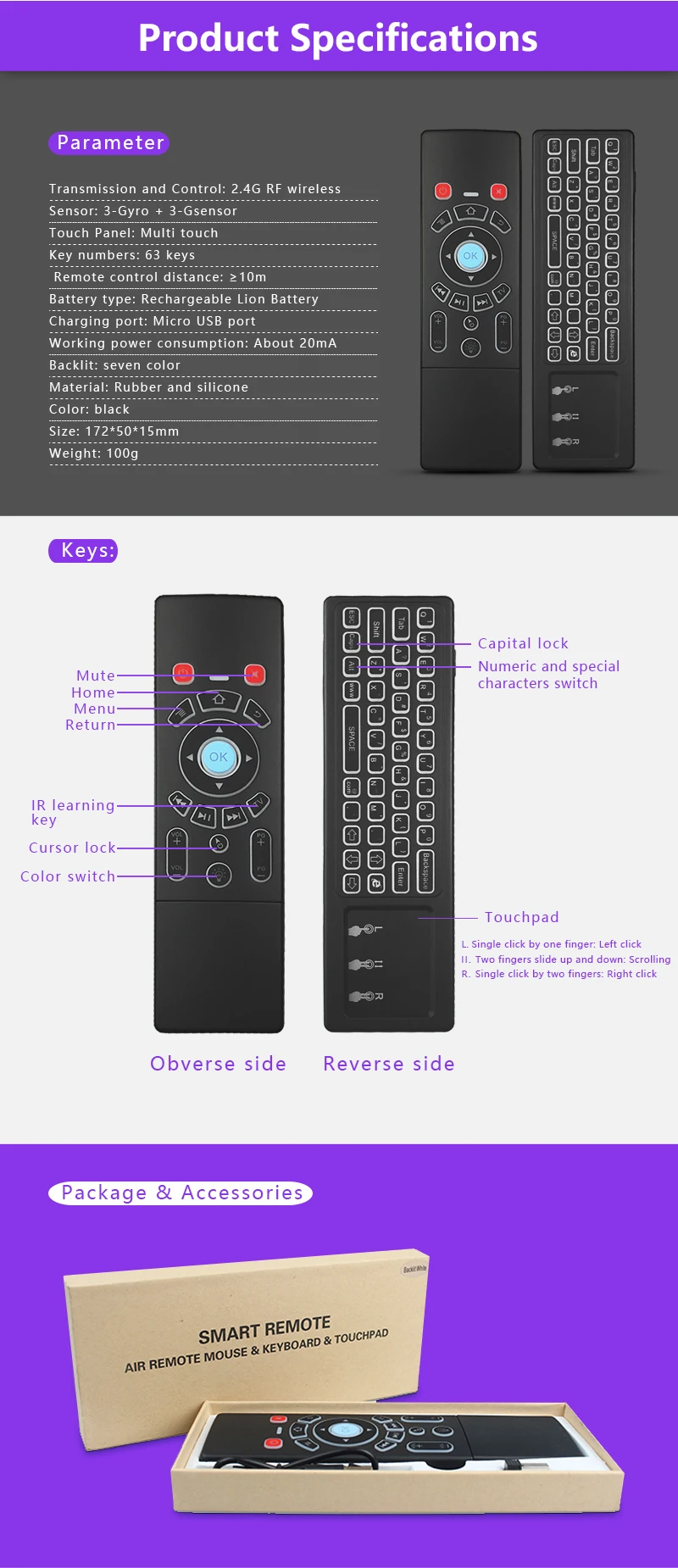 2,4G Fly Air mouse Клавиатура мини беспроводные клавиатуры и тачпад пульт дистанционного управления для Smart tv Android tv Box PC Xgimi H1 проектор