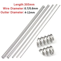 3pcs 304 stainless steel long spring y type compression spring wire dia 0 7mm0 8mm outer dia 4 12mm length 305mm