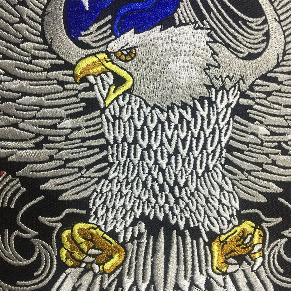 USA FLAG Eagle Iron On Patch Embroidered Applique Sewing Label punk biker Patches Clothes Stickers Apparel Accessories Badge | Дом и сад