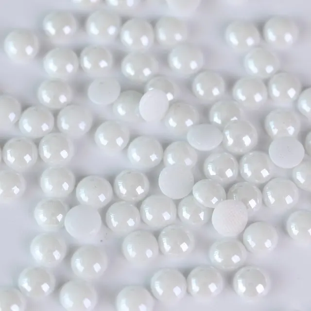 white 6 мм 500 шт Керамические DMC Hotfix Стразы с плоской задней частью полукруглые жемчужины железные Стразы Украшения для свадебного платья Y3700 - Цвет: white