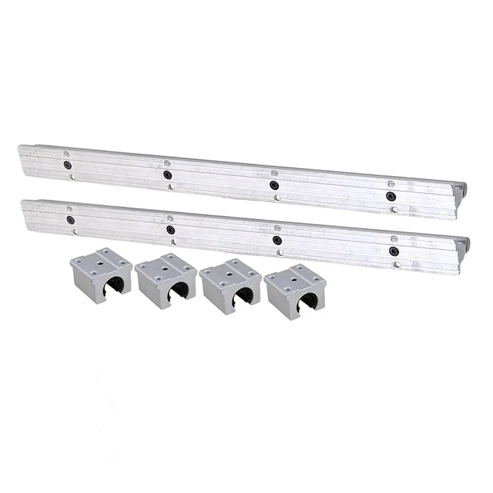 Серебряный Открытый роликовый подшипник скользящий блок и L 400 мм SBR12 Линейная