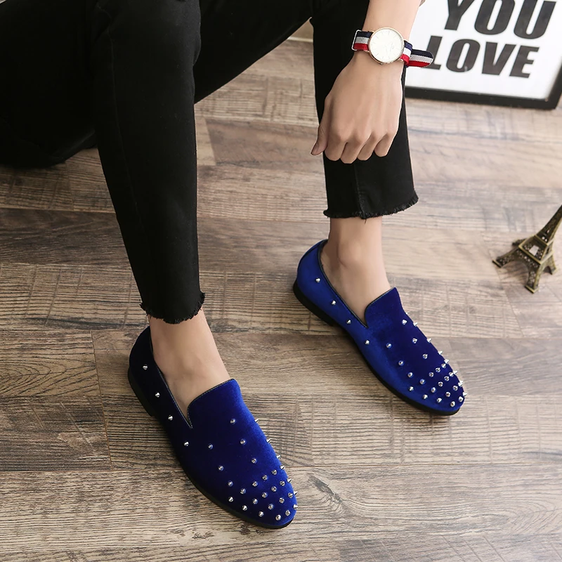 Men's Casual Shoes' Shoes Mens Spring Autumn Slip-On Big Size Men 2019 Loafers Rivet Plus 46 47 48 Socks | Обувь