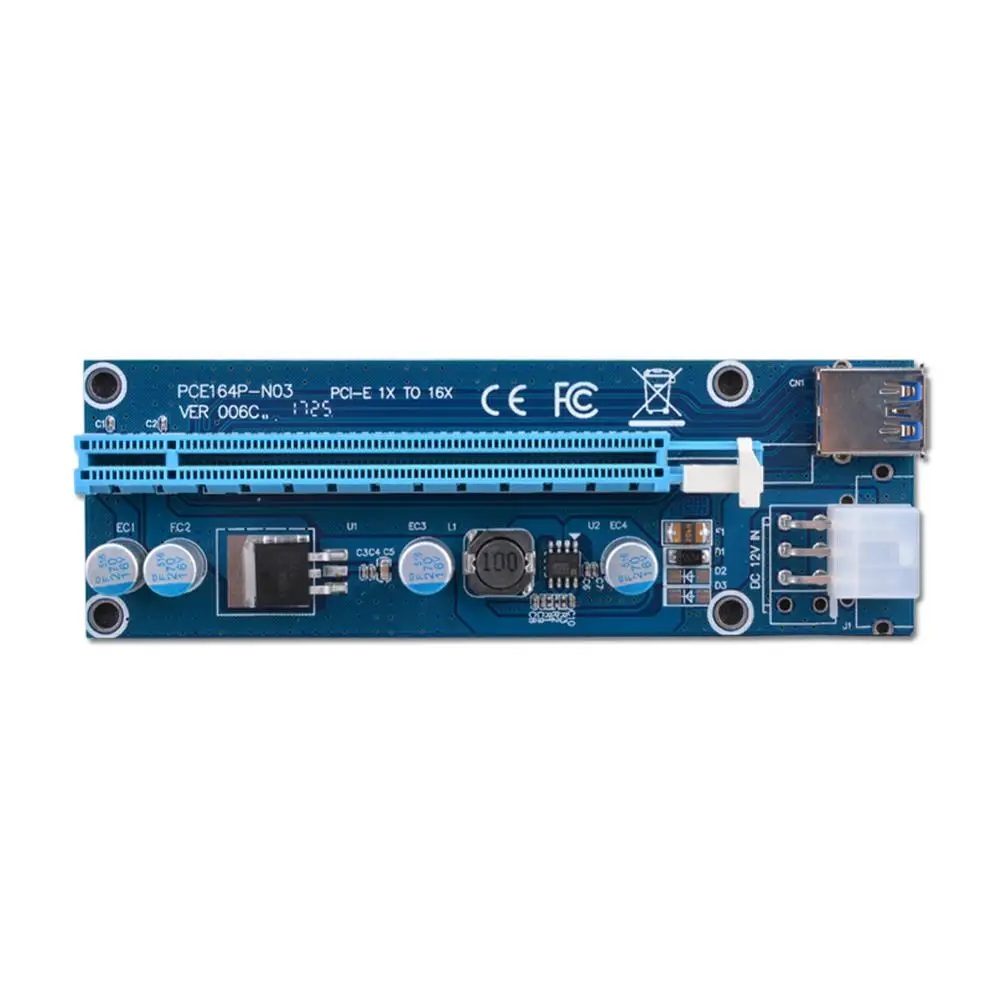 60 см pci e PCI Express X16 Extender E USB 6pin Riser Card PCIe добыча карты адаптера для добычи Bitcoin