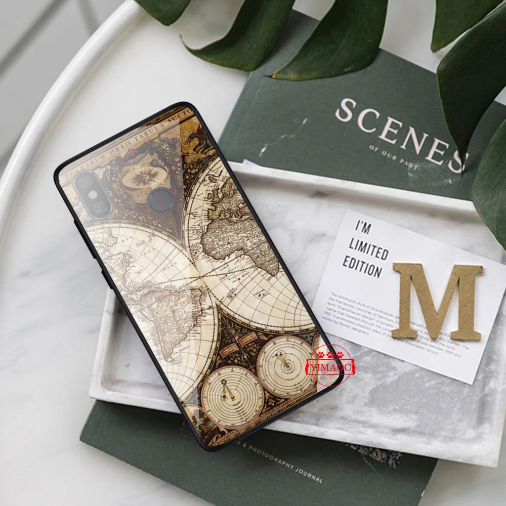 YIMAOC путешествия в мире карты План Стекло чехол для Xiaomi Redmi 4x 6A note 5 6 7 Pro mi 8 9 Lite A1 A2 F1 |