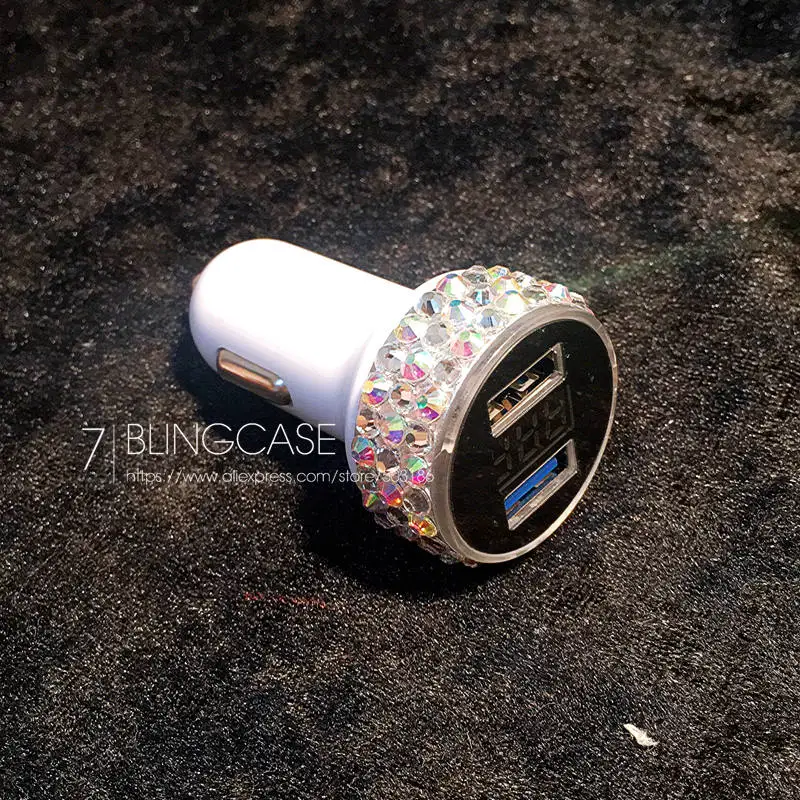 White-AB Diamond 3.1A мини USB Автомобильное зарядное устройство для мобильного телефона планшет gps быстрое зарядное устройство автомобильное зарядное устройство двойной USB Автомобильное зарядное устройство адаптер в автомобиле - Тип штекера: White-AB Diamond