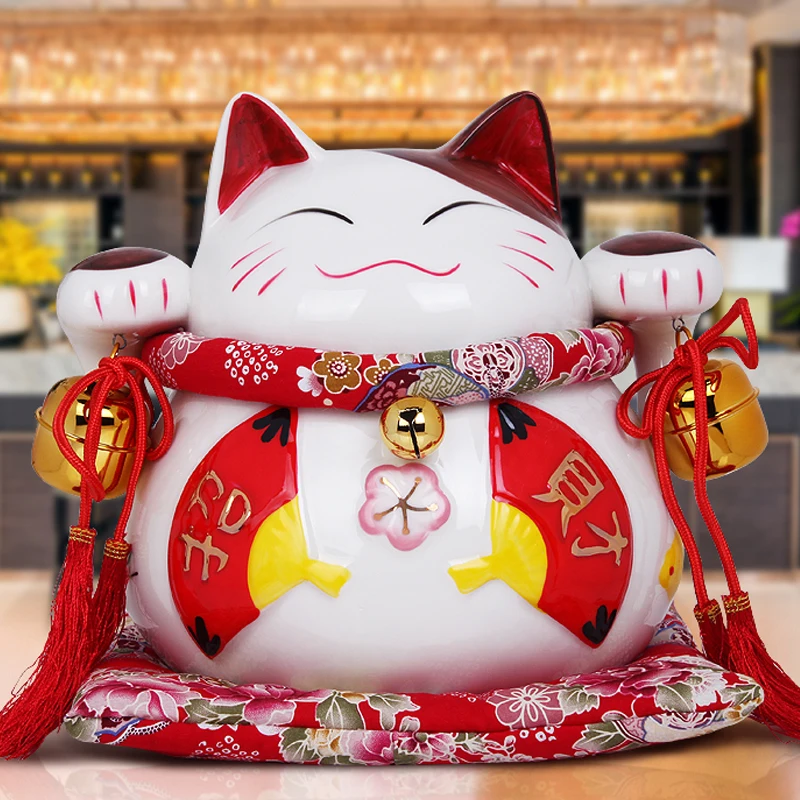 Kyrgyzstan good Lucky Cat genuine gold ceramic ornaments large Japanese piggy bank Fortune 2069 | Дом и сад