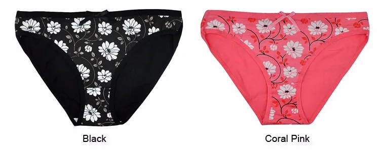 LOBBPAJA 5 шт./лот Женщина Underwear Хлопок Цветочные Печати с Низкой Посадкой, Трусы Женские Комбенизоны Трусы Белье Intimates для Женщин