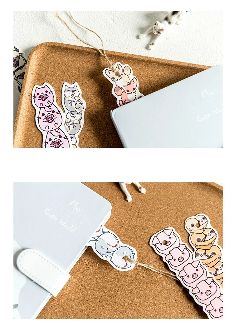 Г-н Бумага 30 шт./кор., принт с героями мультфильмов Kawaii, Животные нерегулярные закладки для Новинка для чтения книг, создатель страница Бумага закладки Подарки для детей
