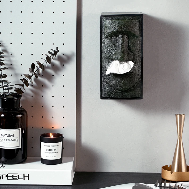 Creative Stone Statue Face Tissue Box European Hotel Luxury Napkin Holder Living Room Art Decoration Papper Dispenser | Дом и сад